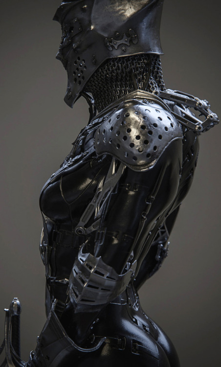 cyberclays:   A non-historical fencer  - by  Vitaly Bulgarov“Just having some fun mixing together medieval elements I designed for www.armorhead.store and sci-fi elements I did for my Ultraborg KitBash set.” 