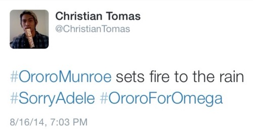 ripopentheuniverse:The glorious #OroroForOmega hashtag on twitter. Created by christiancgtomas wit