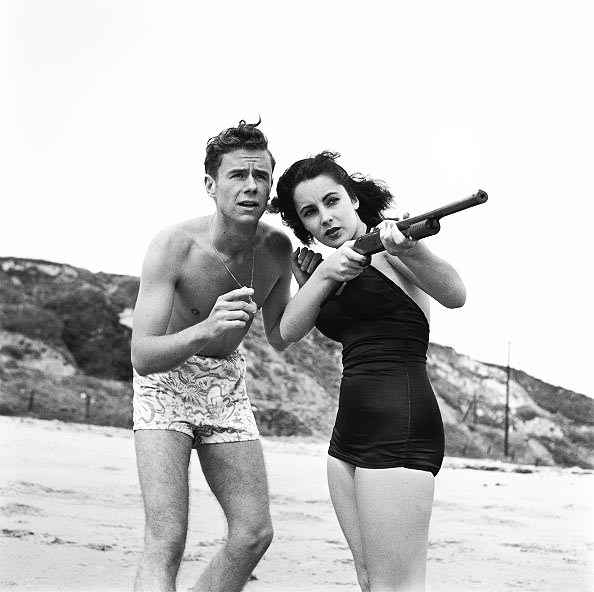 elizabitchtaylor:  Elizabeth Taylor and “Nicky” Hilton, 1949. 