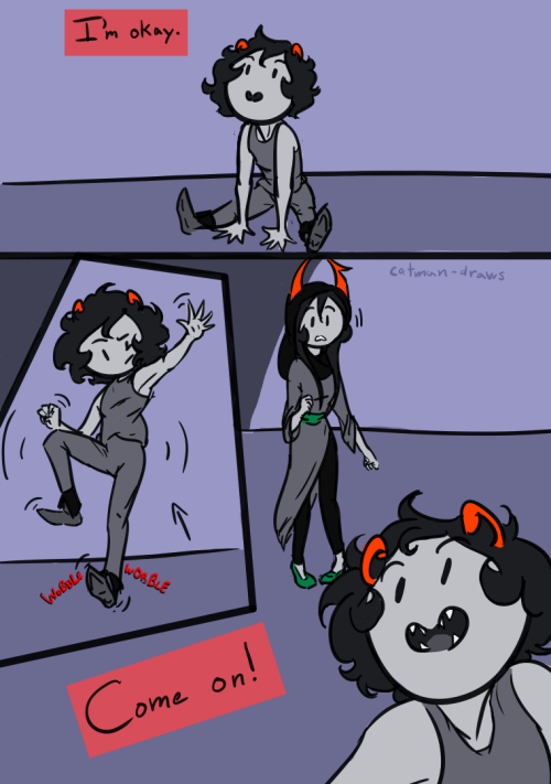 Chapter 3- Page 5First- Previous- Next #homestuck#homestuck ancestors#dolorosa#signless #homestuck fan comic #homestuck fanart #catman mega comics #ancestor rewrite #my boy has some Issues  #surely this will have no effect on anything