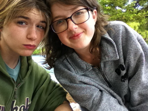 skeletonize: skeletonize:   i was looking at old photos and i wanted to show you how our story went, a little bronwyn and i met at age 12 but i dont have any photos from then, really, but this is from grade 9 science class when we were being goofs and