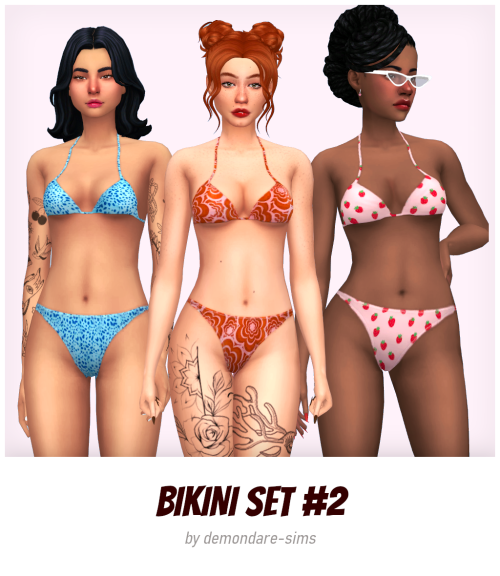 demondare-sims: Bikini set #2Last year I made this bikini set, so I thought it was time to make some