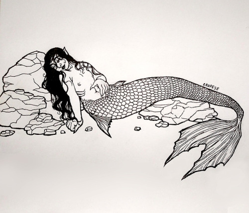  inktober day 5 - a mermaid