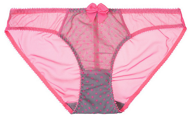 dentellesetfroufrous:  Dessous in Hot Coral and Concrete by Claudette 