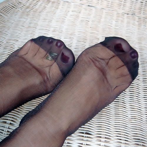 Larissa’s feet in black rht nylons❤️ - #amateur #lingerie #tights #stockings #nylons #highhe