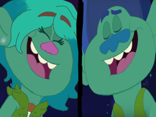 I Redraw This Scene Where Creek And Branch Singing The Song While I Redraw With My Trollsona, Branchie