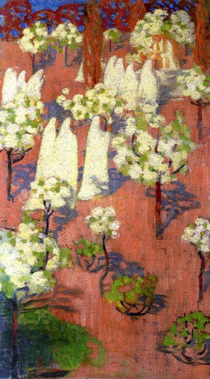 artist-denis:Virginal Spring (Flowering Apple Trees), 1894, Maurice DenisMedium: oil,canvashttps://w