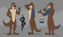 temiree:  Reference sheet commission for Lionman141, featuring their new otter character, Adrian Swiftspaw!  