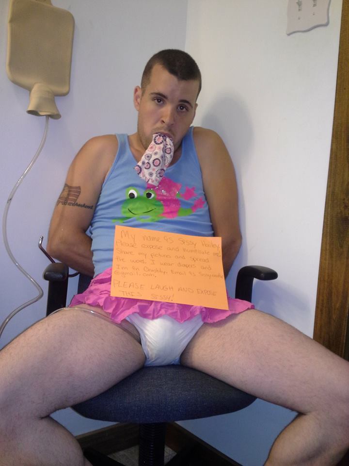 humiliate-me:  This sissy needs to be exposed for the diaper wearing sissy she really