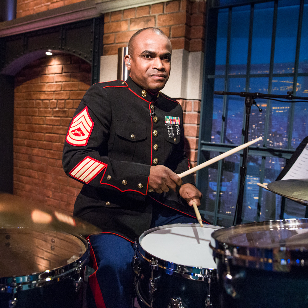 For Veterans Week, we’re honored that the 8G Band will be joined by Marines Gunnery Sergeant Nathan Davilmar on drums. (Photo: Lloyd Bishop/ ©NBC)