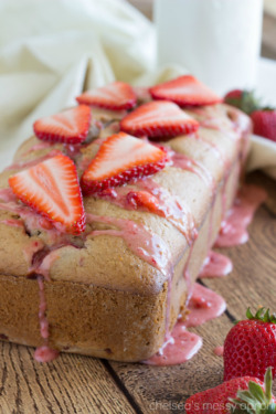 Fullcravings:  Strawberry Orange Sweet Bread With Strawberry Glaze