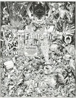 maxmarvel123:     Jack Kirby &amp;   Joe Sinnott’s Fantastic Four Vol. 1 #100 (1970) Re-Imagining/Recreation Artist cover by Arthur “Art” Adams 