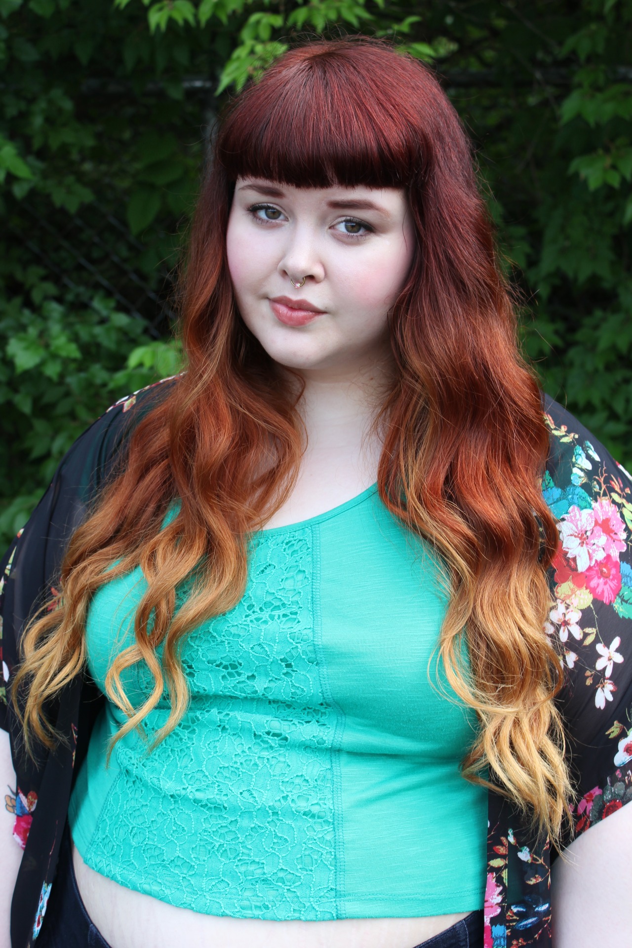 afatfox:  In this OotD I present cellulite thighs, tummy, and my freshly dyed locks