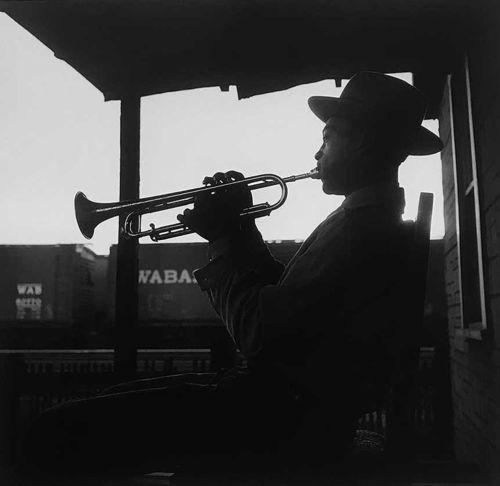 kvetchlandia:Art Shay     Porch Trumpeter     1952 https://painted-face.com/