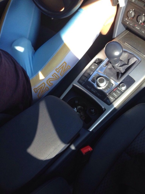collegejocksuk: Sunny Sunday with string-boy bulging in his car . Hotness