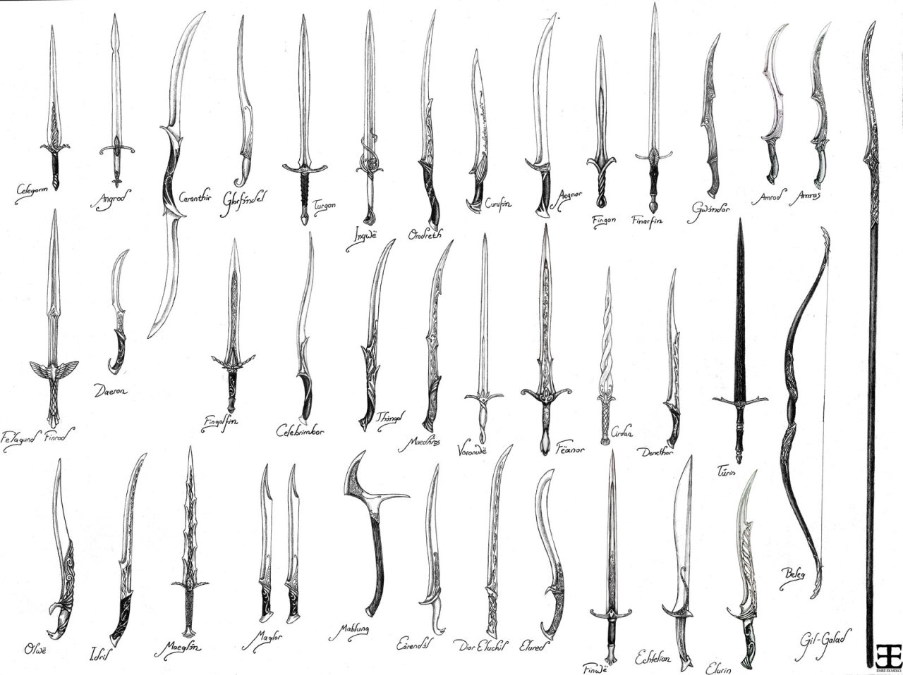 lingering-nomad:  Elven Weapons - Silmarillion by Atohas