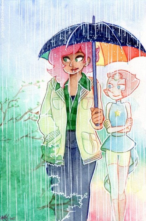 reo-coquelicot: Spring ~ I swear I’m never drawing umbrellas again. (Says the girl whose favorite romantic tropes include rain rip)  