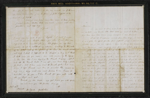 Four letters of Charlotte Brontë to Prof. Constantin Heger, 24 July-18 November 1844-45? (x.)