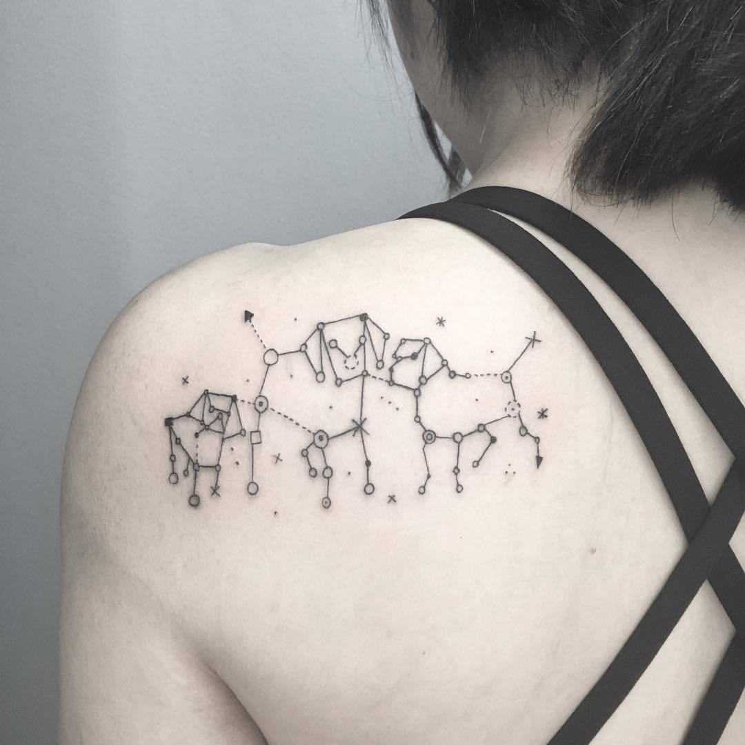 Tattoo tagged with: small, astronomy, micro, wittybutton, tiny, ankle,  constellation, ifttt, little, minimalist, capricornus constellation |  inked-app.com