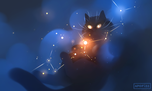 apofiss: A little continuation of an artwork I did years ago “Orion” with stars and fantasy theme!Wa