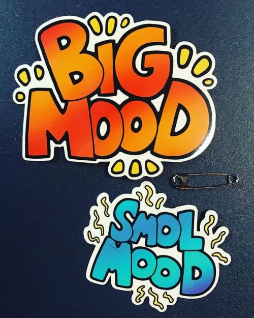 Big Mood / Smol Mood stickers are up in my shop! ✨ geothebio (.) storenvy (.) com ! #mood #bigmood #