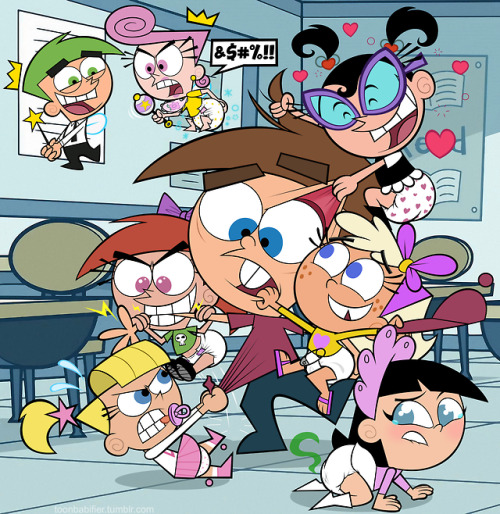 FoP Babes RedrawOriginal:http://toonbabifier.tumblr.com/post/141030796091/baby-fairly-oddparents-gir