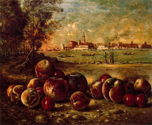 Still life in Venetian landscape, 1952, Giorgio de ChiricoMedium: oil,canvas