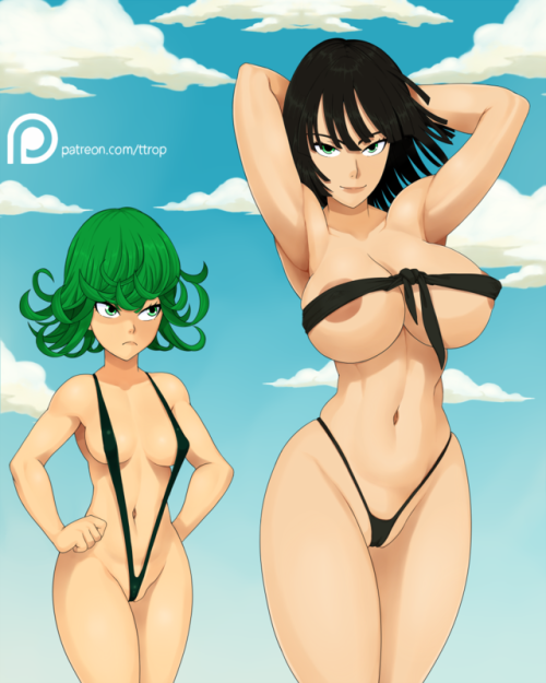 the-ttrop: Patreon raffle winner wanted fubuki in bikini, i decided tatsumaki also needed to be in there so just threw her in as well lol.  interested in my raffles? check my patreon out HERE  < |D’‘‘‘‘‘