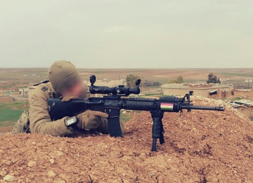 celtic-tactical:fnhfal:Norwegian volunteer soldier fighting the Islamic state.That MG