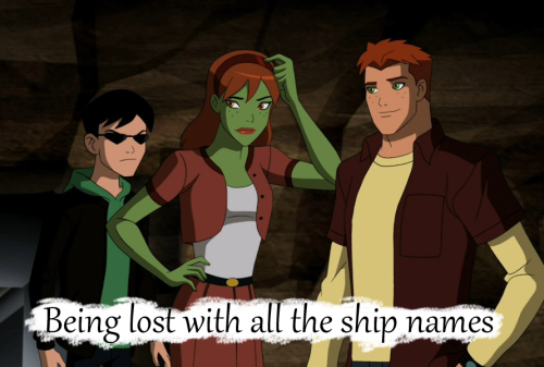 Young Justice fans problem #229: Being lost with all the ship names  Request by Anonymous Image sour