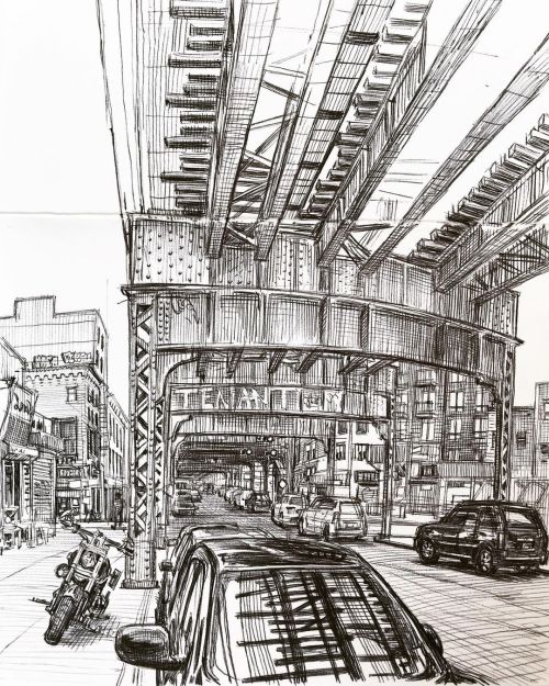 Here’s a sketch of Broadway and Dekalb in Bushwick. First neighborhood I lived in when moving to NYC