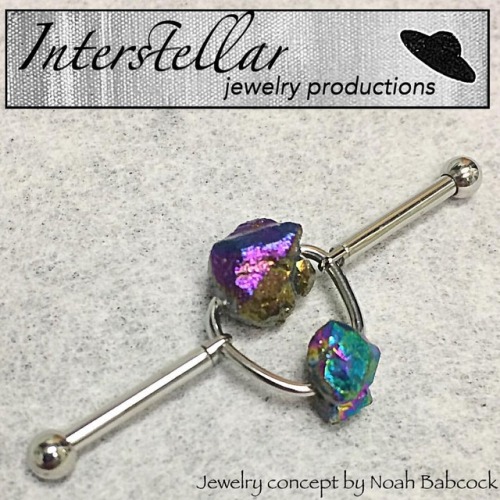 Custom bent fitting for #industrialpiercing with jewelry by #interstellarjewelryproductions and thre