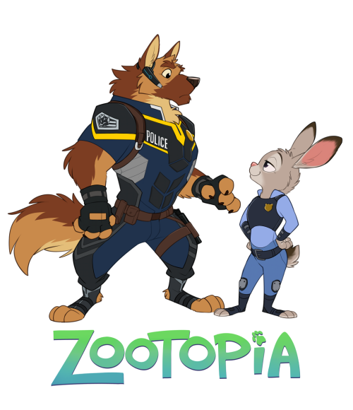 takemotoarashi:  [Doodle] What if my Mr. Wolf and Officer Benson meet the Nick and Judy in Zootopia…