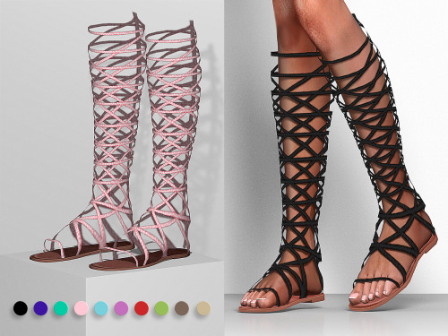 Shoestopia - Bluke Gladiator Sandals+10 SwatchesFemaleSmooth WeightsMorphsCustom ThumbnailHQ Mod Com