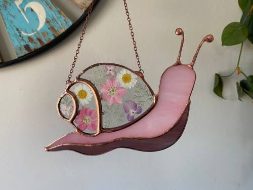 figdays:    Stained glass snail sun catcher