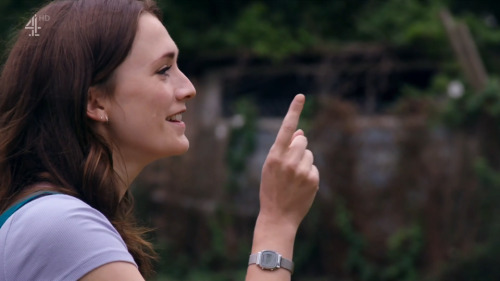 taskmastercaps: [ID: Three screencaps of Charlotte Ritchie on Taskmaster. Pointing a finger, she say