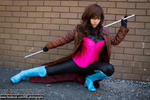 chubby-punk:  superheroesincolor:  Gambit #Cosplay by Lua Suicide     Photos by Jaycee Estrella photography and HSL photography   You can find your own Gambit cosplay here  [ Follow SuperheroesInColor on facebook / twitter / tumblr ]   This is one badass