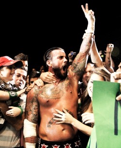 So many lucky hands all over Punk&rsquo;s sweaty body!