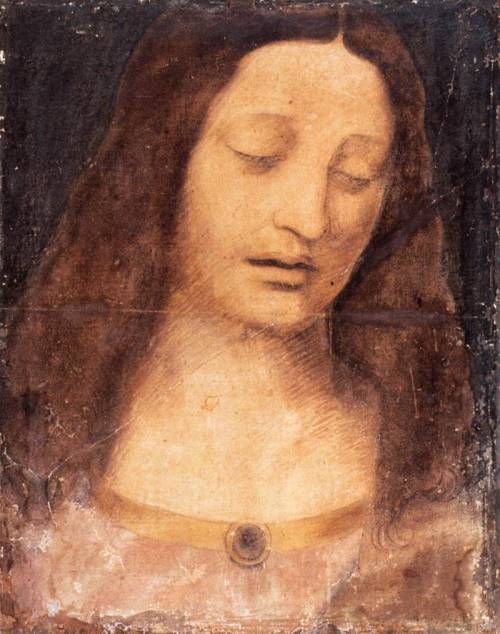 artist-davinci: Head of Christ, Leonardo Da VinciMedium: chalk,paper