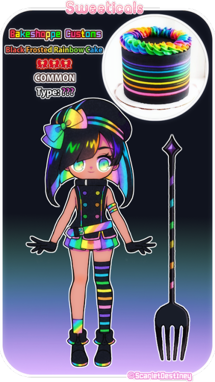 *:･ﾟ✧*:･ﾟ✧ The Black Frosted Rainbow Cake *:･ﾟ✧*:･ﾟ✧owned by Hamacchia (DA)