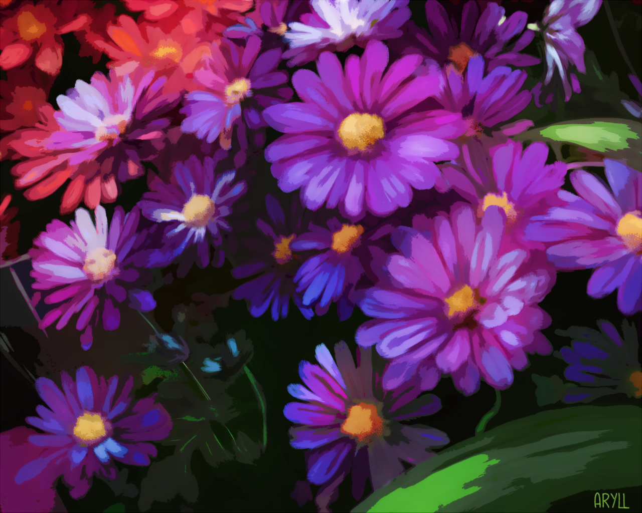 aryll:Completed painting assignment for school   ✿   ❀   ✿    