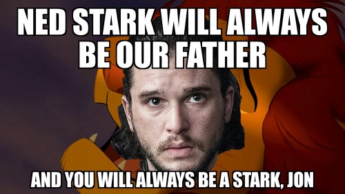 theblackwolfking - Robb looking down at Jon This is how the beginning of season 8 will start