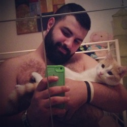 sepdxbear:   furfulbear:  Me and my kitten!   //  