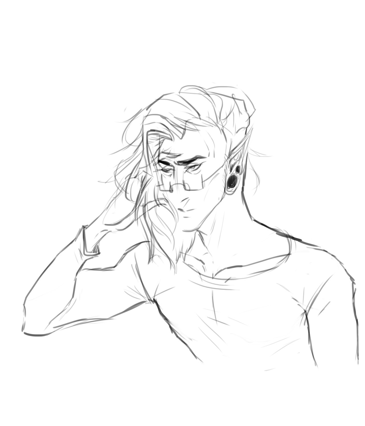 Exasperated old self-portrait I never posted that perfectly sums up my current art
