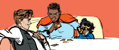 lifesizejosuke:Lando teaching this 6 year old how to play cards