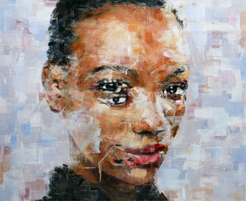 asylum-art:  Striking Oil Portraits by Harding Meyer Artist on Tumblr Harding Meyer is a Brazilian-born, Germany-based artist that creates impressive large-scale oil portraits. “Vibrant colors and geometric brush stroke techniques brings life to each