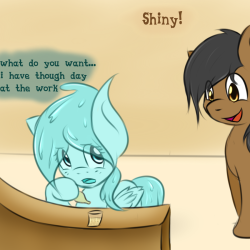 askshinytheslime:  Wind: Shiny, why you’re blushing? Sh: Blushing…?  i’m not blushing…. Wind: Yeeeah… i see… you’re cute when you doing this haha. Oh well, creator gave me a new name so my name is Windrunner… Shortly Wind. Sh: Oh um..