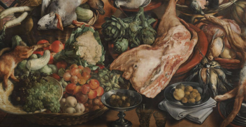 Joachim Bueckelaer, The Well-stocked Kitchen (detail), 1566. Oil on panel, 171 × 250cm. Rijksmuseum,