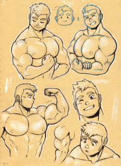 Raymondoart:  Bara Guy Muscle Study. I Love Big Friendly Characters, They’re Like