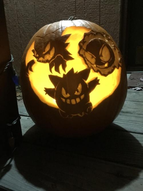 retrogamingblog:Ghost Trio Jack-o-Lantern made by Jose Fugly